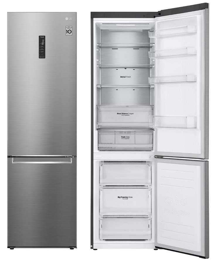 Холодильник LG GC-B509SMSM, 2,03 м/Нульова камера/Дисплей/Платиново-сріблястий