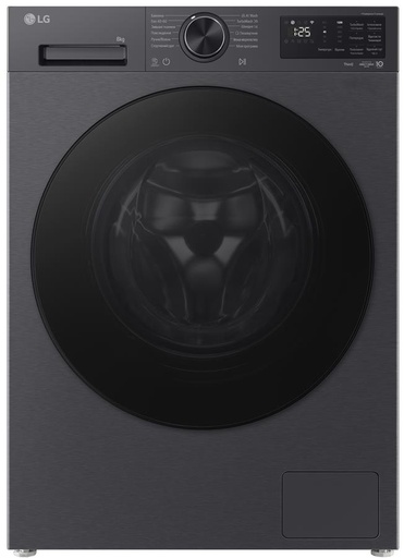 [F2X5PS5M] Пральна машина LG F2X5PS5M, 8кг/1200об/Функц. об-ки парою/Wi-Fi/Підсвітка барабану/Антрацит/чорн.люк